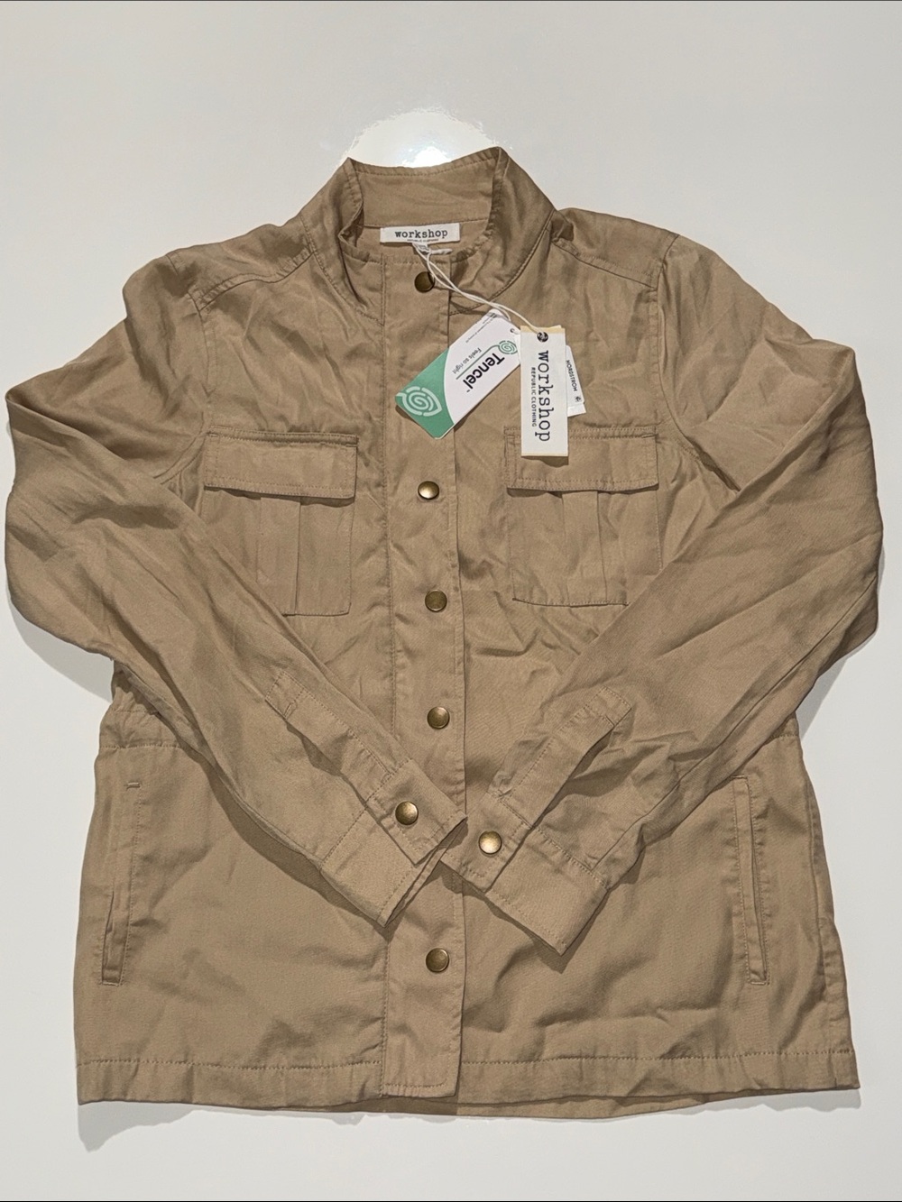 Workshop Republic Clothing women’s Tan Button-Up Utility Size XS/TP
